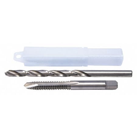 2PC Jobber Drill and Spiral Point Plug Tap Set Cle-Line 1860 Bright HSS No 7 & 1/4-20 MPN:C22308