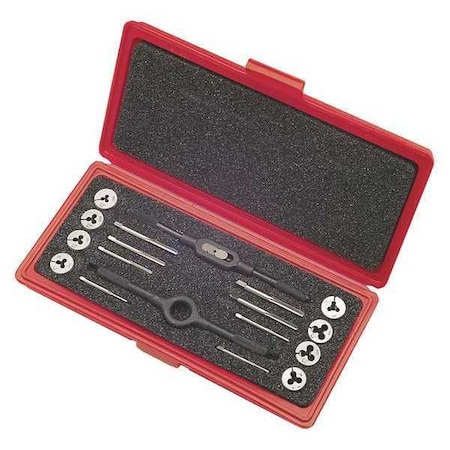 18PC HSS Plug Hand Tap And Carbon Round Adjustable Die Set Cle-Line 8 Sizes 2-56 To 12-24 UNC & UNF MPN:C67271