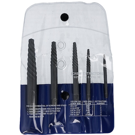 Screw Extractor 5pc Set 1829 Cle-Line No 1 - No 5 MPN:C21149