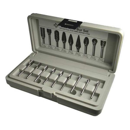 1/4 Steel Shk Std Cut Bur Set MPN:C17761