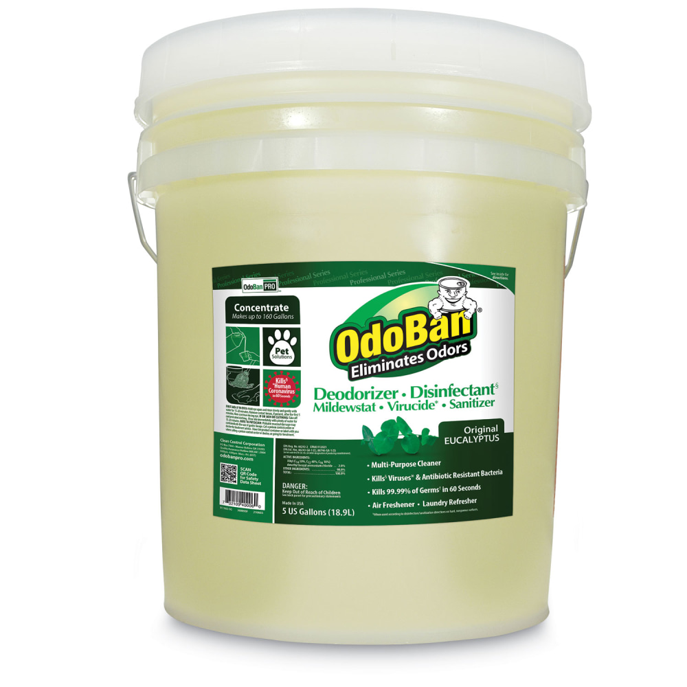 OdoBan Concentrated Odor Eliminator and Disinfectant, Eucalyptus, 5 gal Pail MPN:911062-5G