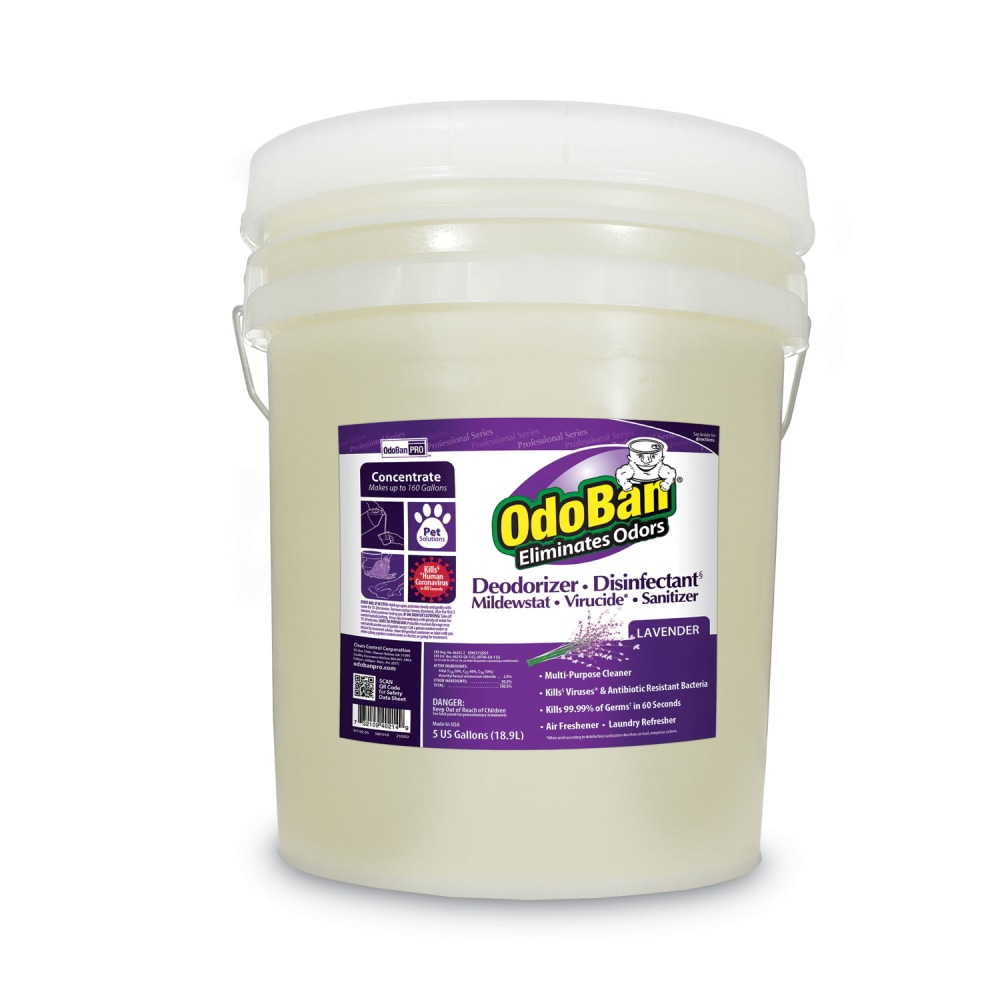 OdoBan Concentrated Odor Eliminator and Disinfectant, Lavender Scent, 5 gal Pail MPN:911162-5G