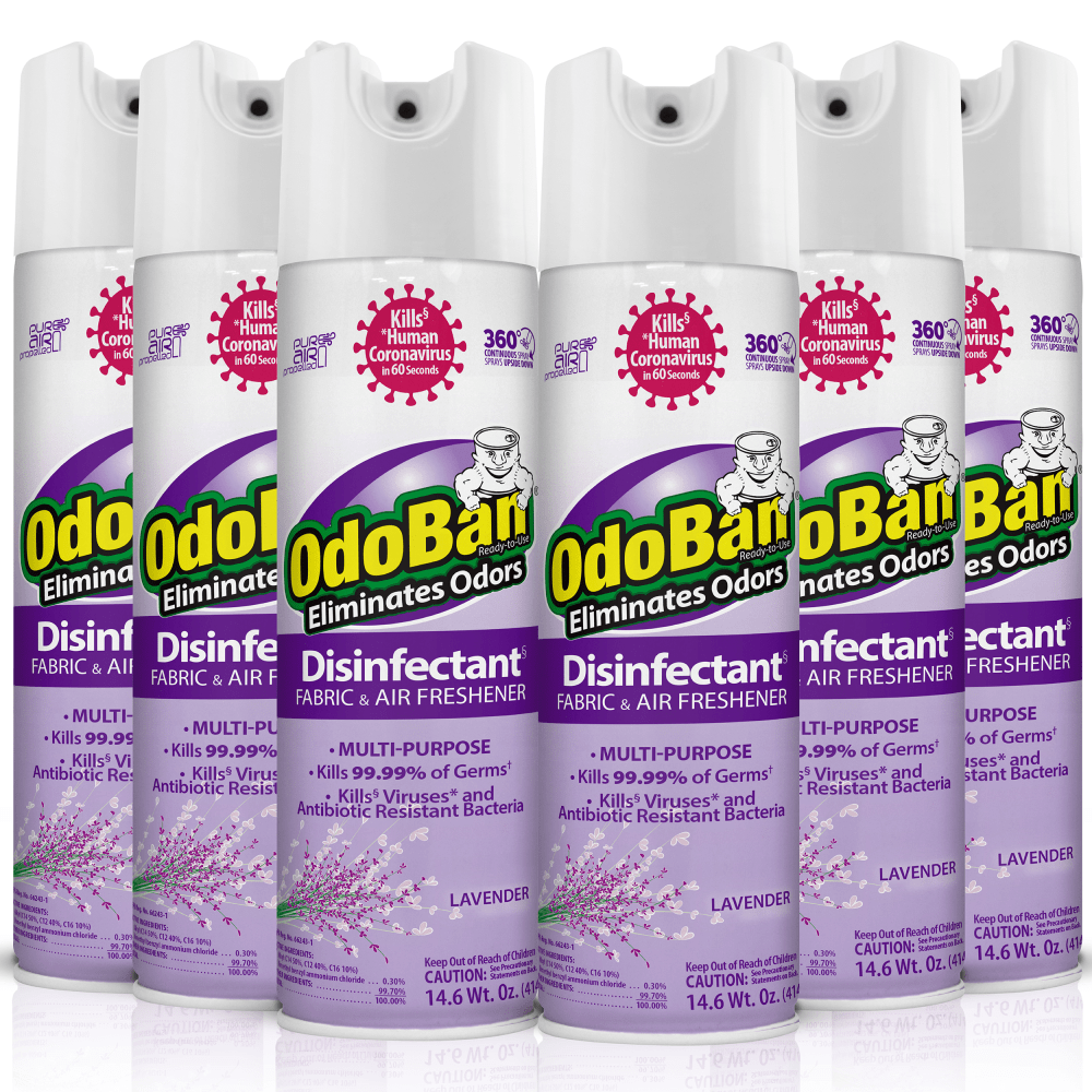 OdoBan Odor Eliminator Disinfectant 360 deg. Spray, Lavender, 14.6 Oz, Pack Of 6 Bottles MPN:9360LAV6PK-OD