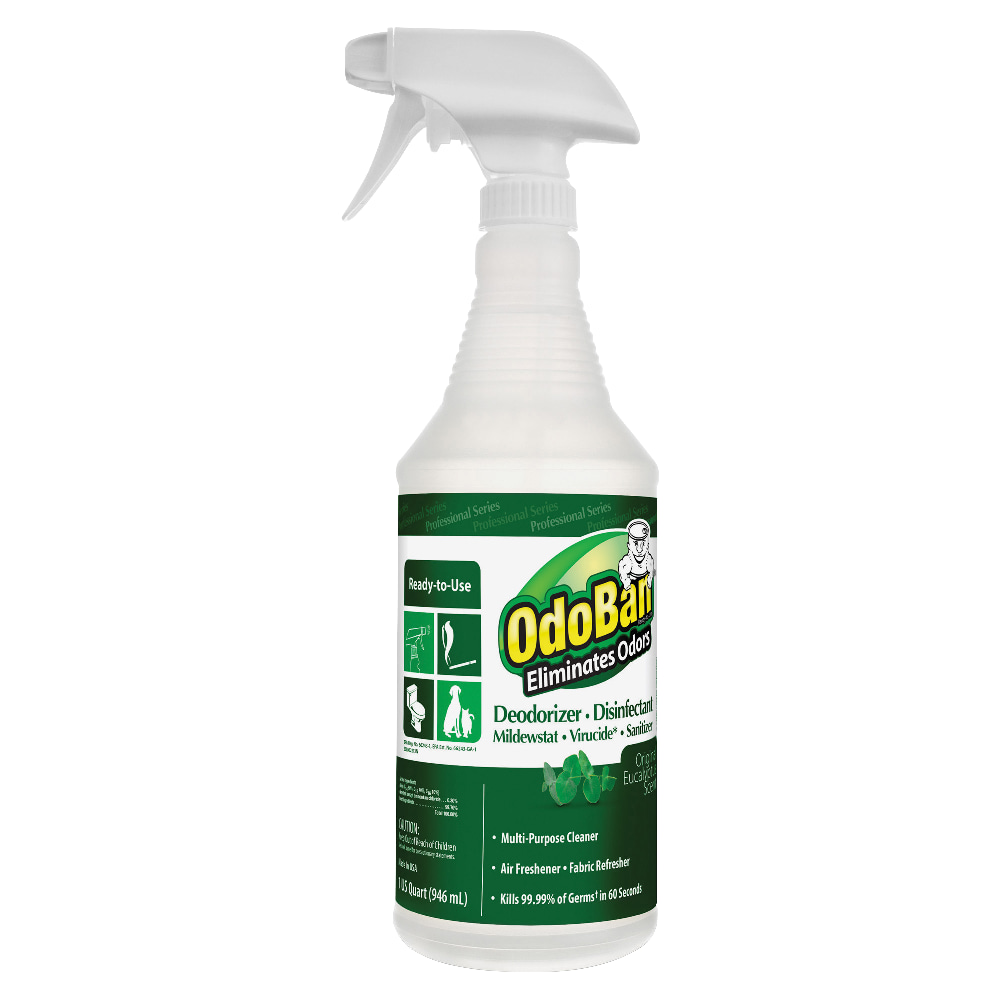 OdoBan Multi-Purpose Deodorizer & Disinfectant Spray, Eucalyptus Scent, 32 Oz Bottle (Min Order Qty 11) MPN:910062Q12