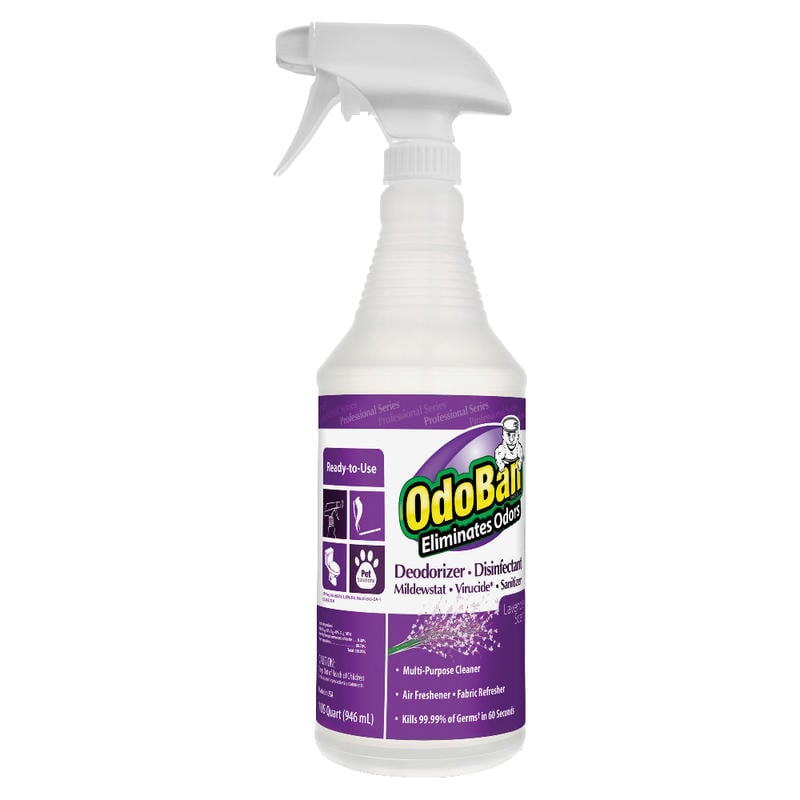 OdoBan Multi-Purpose Deodorizer & Disinfectant Spray, Lavender Scent, 32 Oz Bottle (Min Order Qty 9) MPN:910162QC12