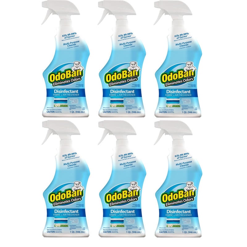 OdoBan Odor Eliminator Disinfectant Spray, Fresh Linen Scent, 32 Oz, Case Of 6 Bottles MPN:910701Q6-OD
