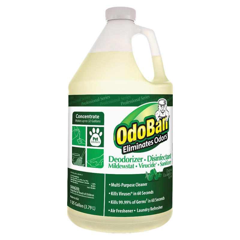 OdoBan Multi-Purpose Deodorizer & Disinfectant Concentrate, Eucalyptus Scent, 128 Oz Bottle (Min Order Qty 4) MPN:911062-G4