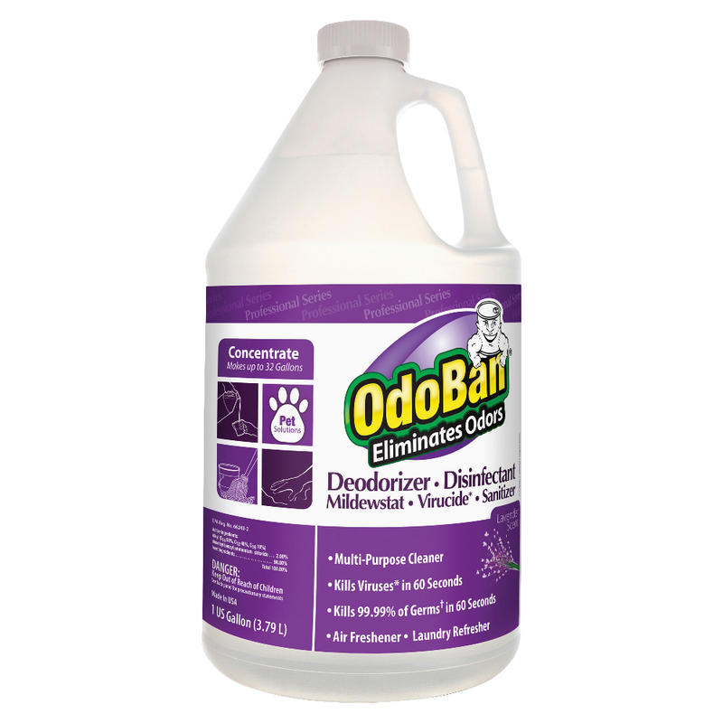 OdoBan Multi-Purpose Deodorizer & Disinfectant Concentrate, Lavender Scent, 128 Oz Bottle (Min Order Qty 4) MPN:911162-G4
