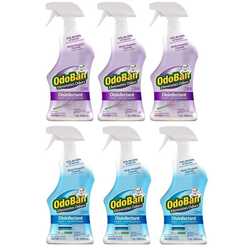 OdoBan Odor Eliminator Disinfectant Spray, Lavender And Fresh Linen Scent, 32 Oz, Case Of 6 Bottles MPN:91LAVQ3LINQ3-OD