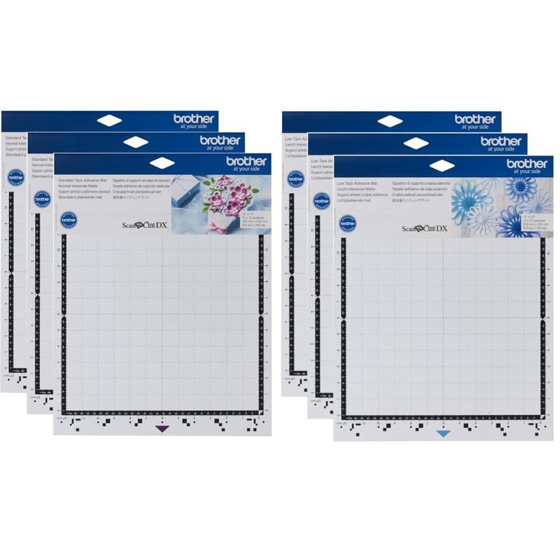 Brother ScanNCut DX Standard/Low-Tack Adhesive Mats, 12in x 12in, Set Of 6 Mats MPN:CADXMATS-OD