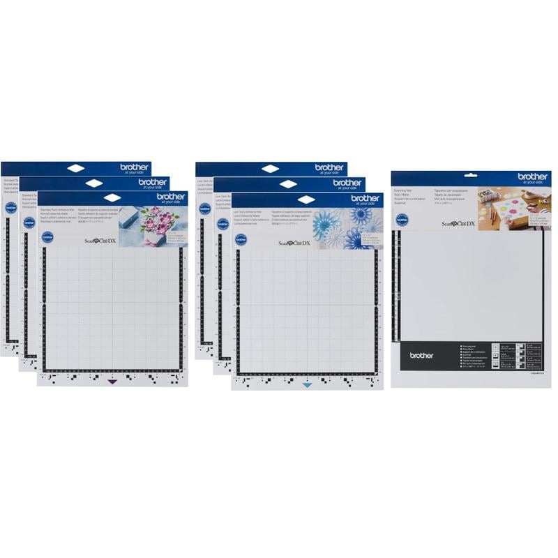 Brother ScanNCut DX Standard/Low-Tack Adhesive Mats, 12in x 12in, Set Of 7 Mats MPN:CADXMATSCAN-OD