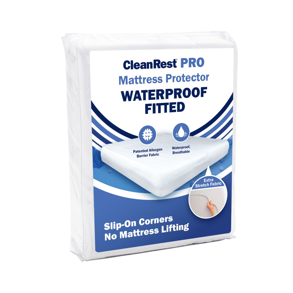 CleanRest Fitted Mattress Protectors, Twin XL, 80inL x 39inW x 21inD, White, Case Of 4 Protectors MPN:845168001182
