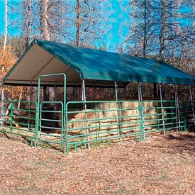 WeatherShield Commercial Canopy 18'W x 20'L Green 1820CCN10