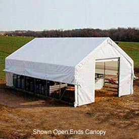 Moo-Tel Calf Nursery w/ Doors 18'W x 24'L White PB02712R4W