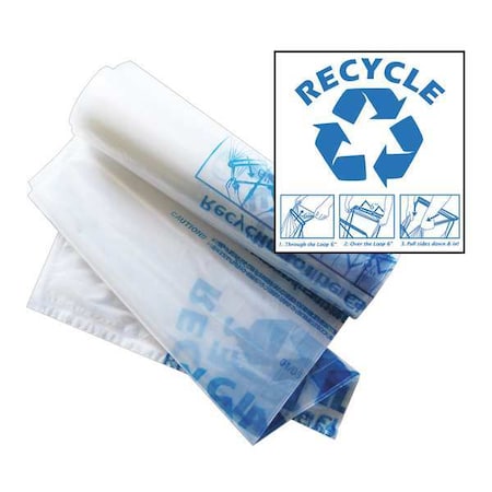Recycle Bag 40x46, Clear with Blue, PK100 MPN:CS-CRP