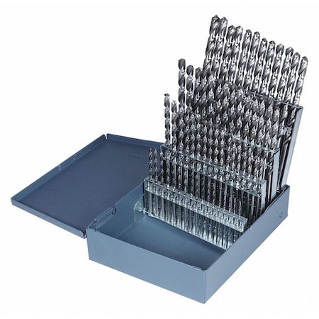 60PC CLE-MAX Jobber Length Drill Set Cleveland 2002G Bright HSS RHS/RHC No 1-No 60 MPN:C00934