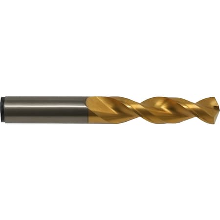 Screw Machine Drill Bit, #23 Size, 135 Degrees Point Angle, Cobalt, TiN Finish, Straight Shank MPN:C14384