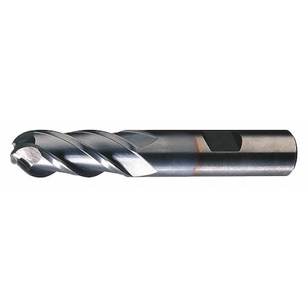 4-Flute PM+ HSS-E Ball Nose Single Finishing End Mill Cleveland PM-4B-TC TiCN 3/16x3/8x1/2x2-3/8 MPN:C32058