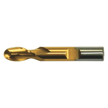 2-Flute Cobalt 8% Ball Nose Single End CenterCut Finisher CTD HGC-2B-TN TiN 1x1x2-1/4x4-3/4 MPN:C32746