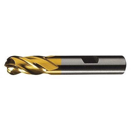 4-Flute Cobalt 8% Ball Nose Single End CenterCut Finisher CTD HGC-4B-TN TiN 5/16x3/8x3/4x2-1/2 MPN:C32766
