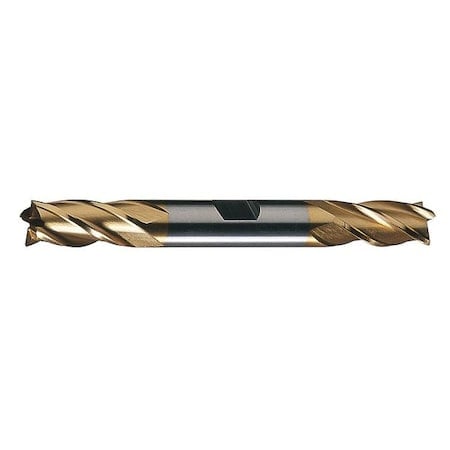 4-Flute HSS Center Cutting Square Double End MIll Cleveland HD-4C-TN TiN 5/32x3/8x7/16x3-1/8 MPN:C33061