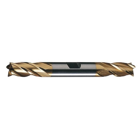 4-Flute HSS Center Cutting Square Double End Mill Cleveland HD-4C-TN TiN 9/16x5/8x1-3/8x5 MPN:C33085