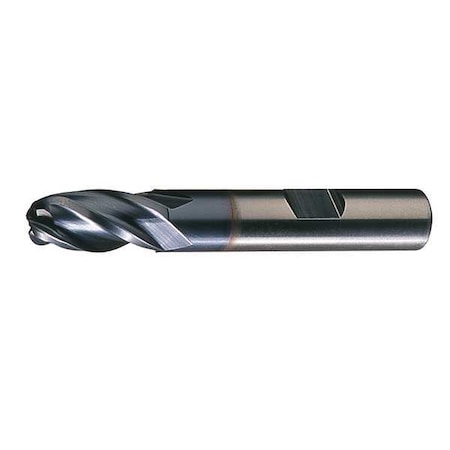 4-Flute HSS Ball Nose Single End MIll Cleveland HG-4B-TC TiCN 1/2x1/2x1-1/4x3-1/4 MPN:C33316