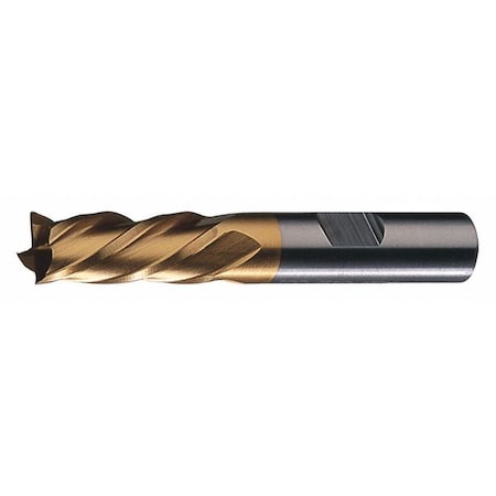 4-Flute HSS Left-Hand Helix & Cut CC Square Single End Mill CTD HG-4LL-TN TiN 7/16x3/8x1x2-11/16 MPN:C33614