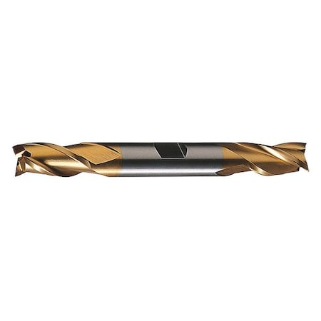 3-Flute HSS Center Cutting Square Double End Mill Cleveland HD-3-TN TiN 5/8