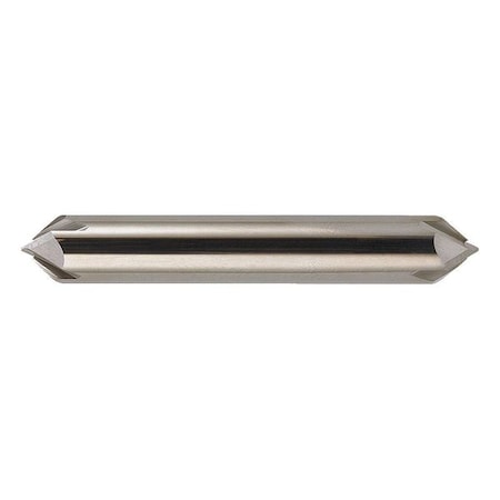 4-Flute Carbide Double End 90 Degree Chamfer Tool Cleveland CEM-CH-4D Bright 3/8