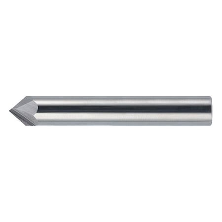 2-Flute Carbide Single End 90 Degree Chamfer Tool Cleveland CEM-CH-2R Bright 1/8