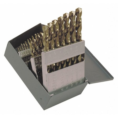 29PC NAS907 Type J Heavy-Duty Cobalt Jobber Lgth Drill Set Cleveland 2213 Straw HSS-CO 1/16-1/2x1/64 MPN:C70365