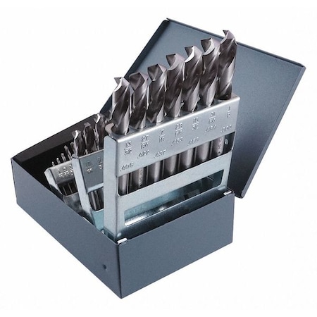 29PC NAS907 Type C Heavy-Duty Screw Machine Dril Set Cleveland 2330 Bright HSS RHS/RHC 1/16-1/2x1/64 MPN:C70368