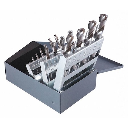 15PC NAS907 Type C Heavy-Duty Screw Machine Dril Set Cleveland 2330 Bright HSS RHS/RHC 1/16-1/2x1/32 MPN:C70370