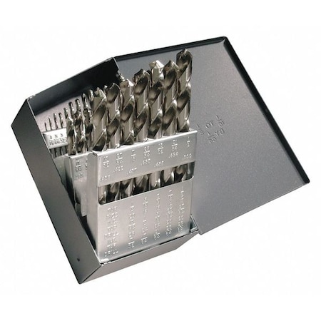 29PC CLE-MAX Jobber Length Drill Set Cleveland 2002G Bright HSS RHS/RHC 1/16-1/2x1/64 MPN:C72198