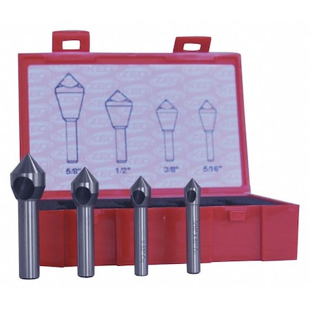 Countersink/Deburring Tool Set, 4 Pieces MPN:C94589