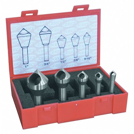 Countersink/Deburring Tool Set, 5 Pieces MPN:C94593