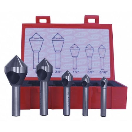 Countersink/Deburring Tool Set, 5 Pieces MPN:C94594