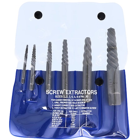 Screw Extractor Set, Carbon Steel MPN:C00907