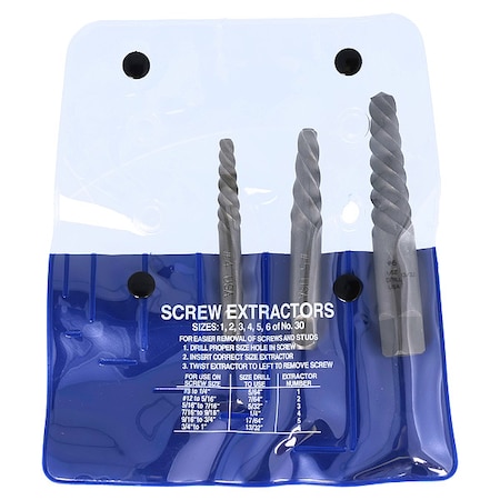 Screw Extractor Set, Carbon Steel MPN:C00909