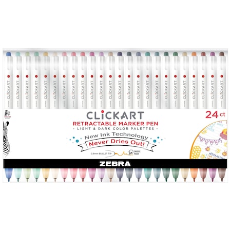 Marker, Assorted, Bullet Tip, Retractable MPN:69824