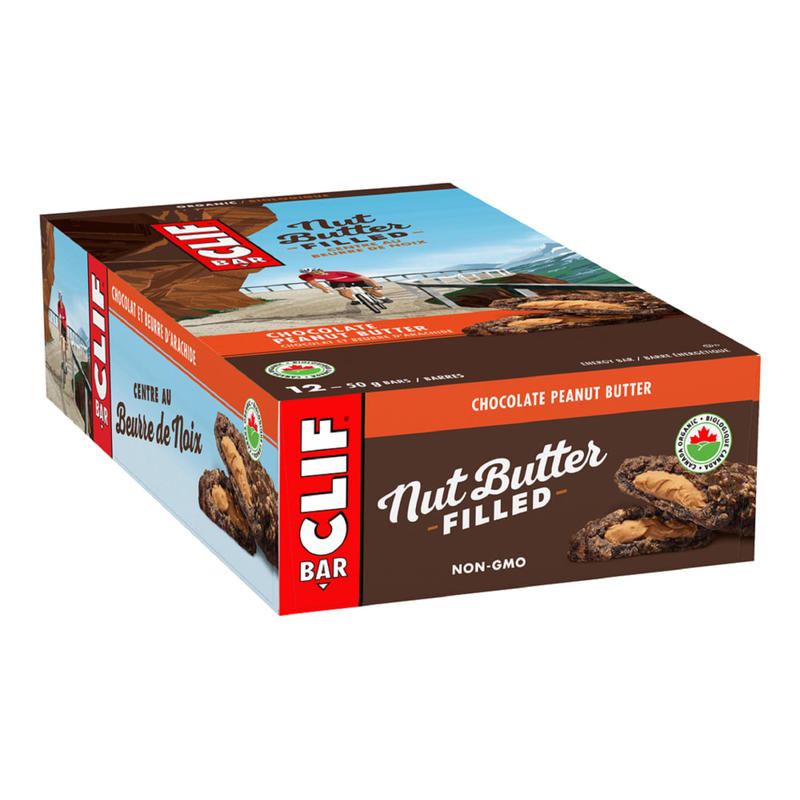 Clif Bar Nut Butter Filled Chocolate Peanut Butter Bars, 1.76 Oz, Box Of 12 Bars MPN:168001