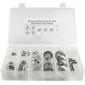 Climax Metal Set Screw Collar Kit COLLAR KIT #105 38-Piece Zinc Plated COLLAR KIT #105