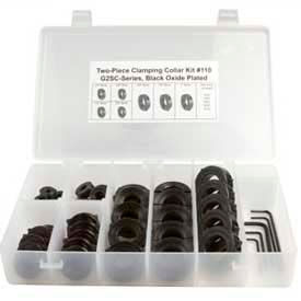 Climax Metal Two-Piece Clamping Collar Kit COLLAR KIT #110 40-Piece Black Oxide COLLAR KIT #110