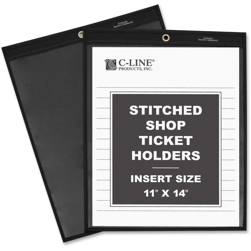 C-Line Shop Ticket Holders, Stitched - One Side Clear, 11 x 14, 25/BX, 45114 MPN:45114