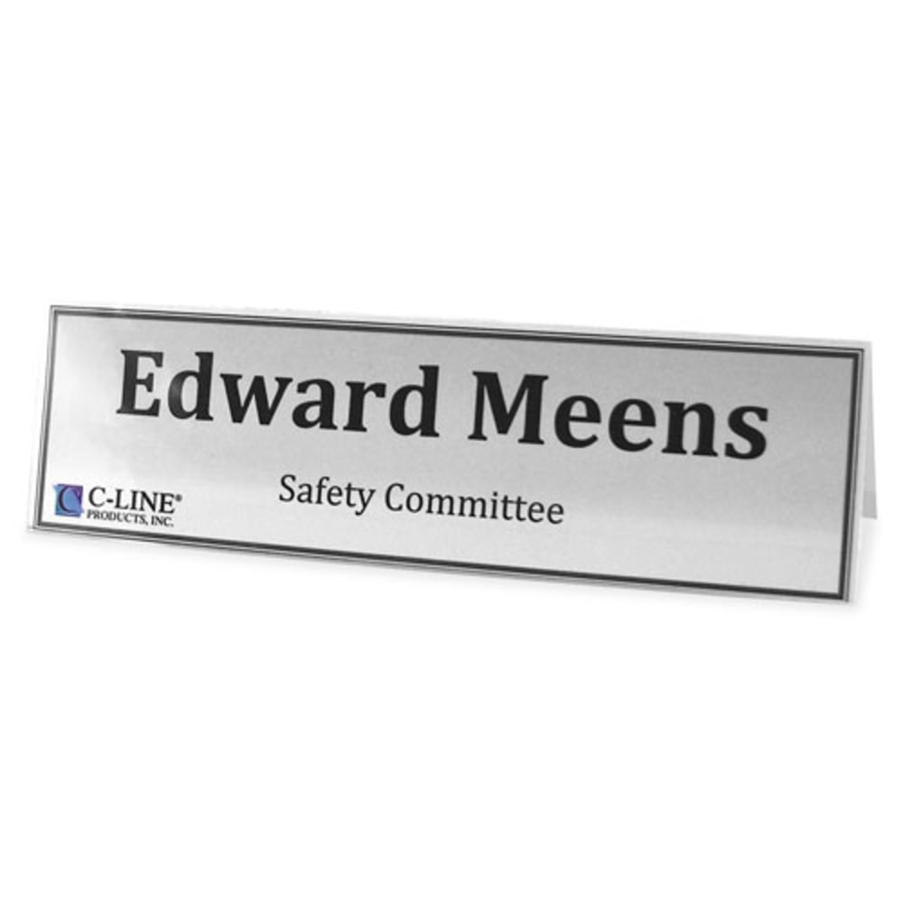 C-Line Heavyweight Rigid Plastic Name Tent Holder - Medium Size, 2-1/2 x 8-1/2, 25/BX, 87597 MPN:87597