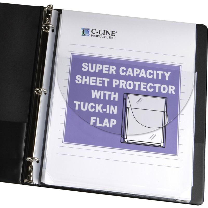 C-Line Super Capacity Super Heavyweight Vinyl Sheet Protectors with Tuck-In Flap - Clear, Top Loading, 11 x 8-1/2, 10/PK, 61027 (Min Order Qty 4) MPN:61027