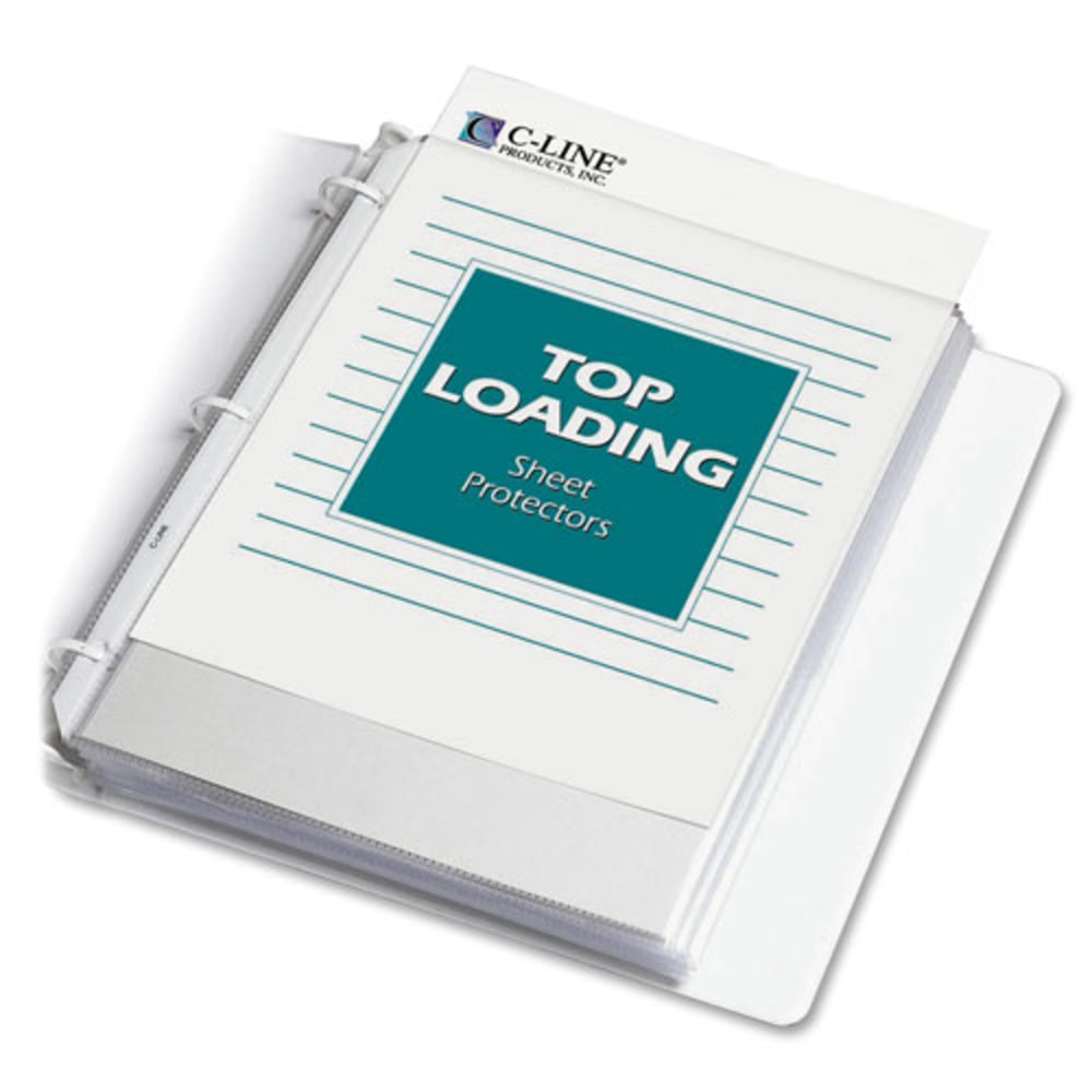 C-Line Heavyweight Polypropylene Sheet Protector, clear, 11 x 8 1/2, 100/BX - Letter 8.50in x 11in - Polypropylene - 100 / Box - Clear MPN:62023