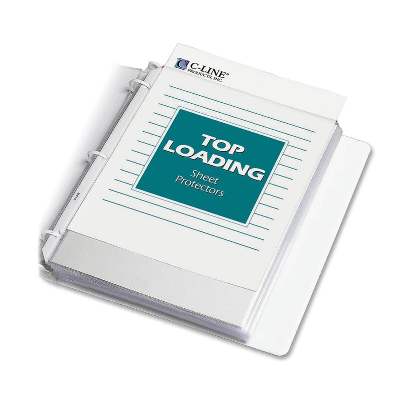 C-Line Polypropylene Top-Loading Sheet Protectors, 8 1/2in x 11in, Economy Weight, Reduced Glare, Box Of 200 MPN:62067