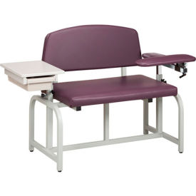 Clinton™ 66002B Lab X Series Bariatric Blood Drawing Chair with Padded Flip Arm and Drawer 66002B